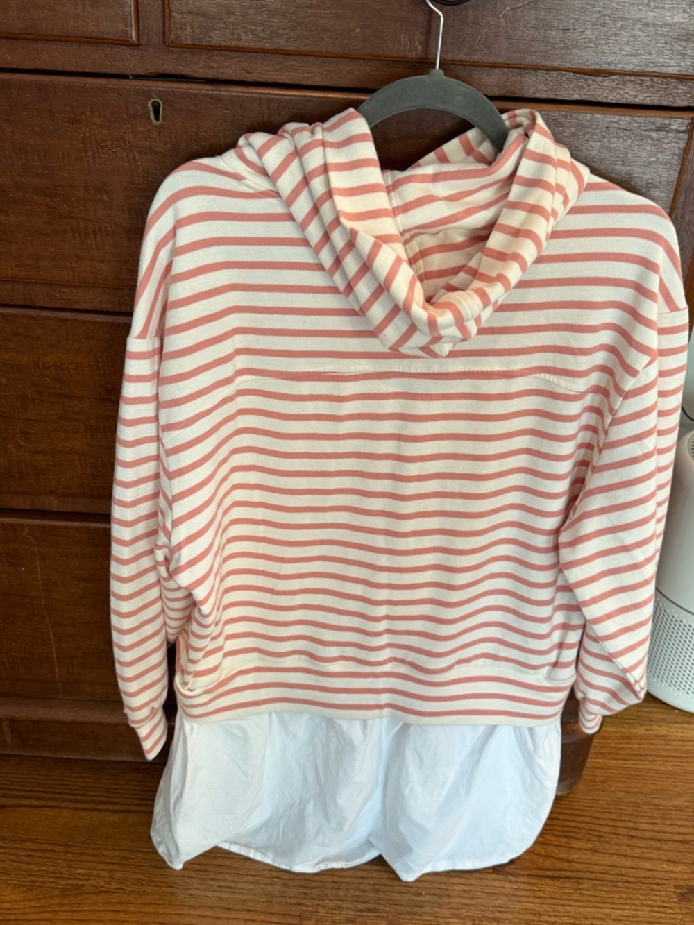 Pilcro Pink and White Striped Hoodie Tunic